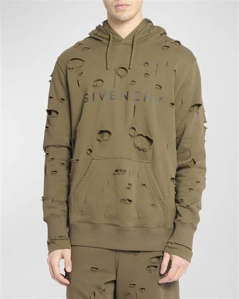 givenchy hoodie yellow|Givenchy men's destroyed hoodie.